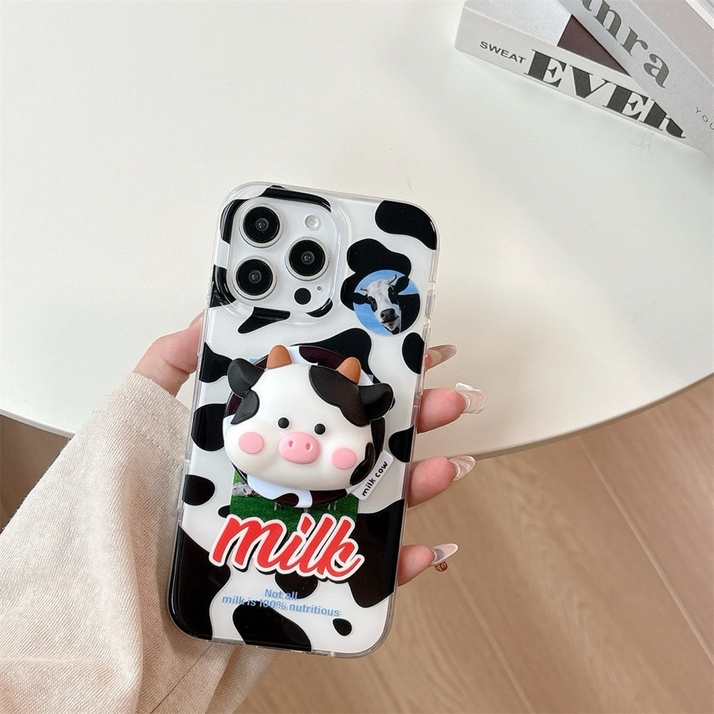 16 pro max iPhone case Cow Print iPhone Case with Milk Design
